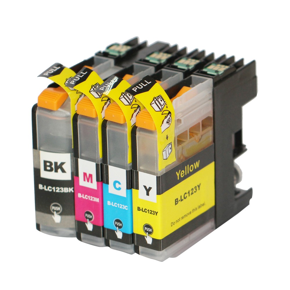 Brother LC 123 Set of 4 pcs, Compatible (45 ml) - Brother ink cartridges -  Pixojet Ink, toner and accessories