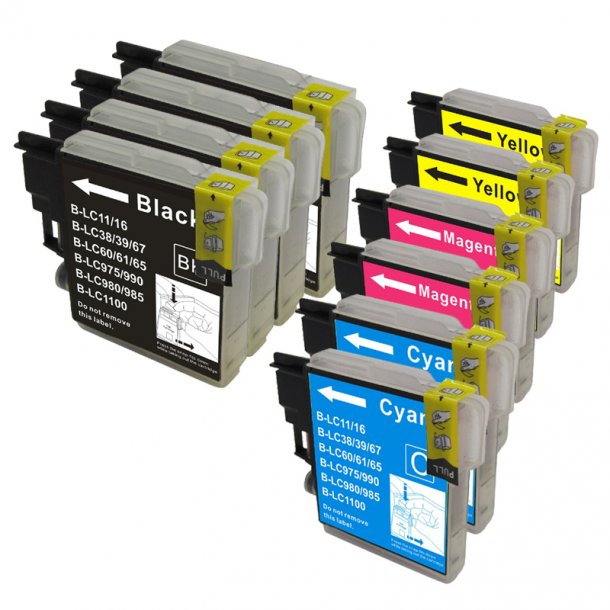 Brother LC1100 Ink Cartridge Combo Pack 10 pcs - Compatible - BK/C/M/Y 172 ml