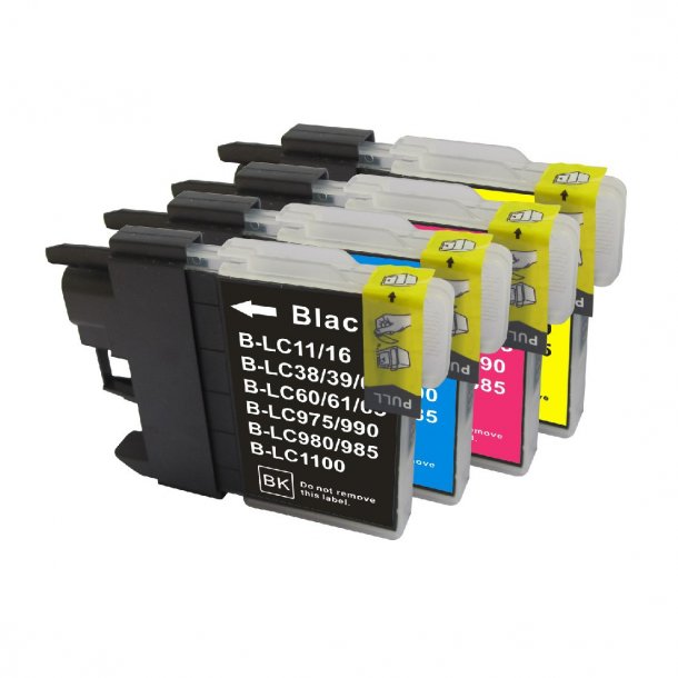 Brother LC1100 Ink Cartridge Combo Pack 4 pcs - Compatible - BK/C/M/Y 61 ml
