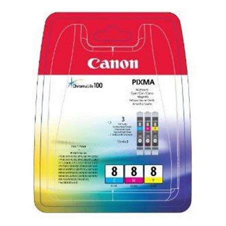 Køb Canon CLI 8 C/M/Y med chip. farve blækpatron, Original - Pris 419.00 kr.