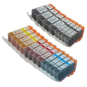 Kompatible blkpatroner Canon PGI 525 / CLI 526, 20 stk. rabatpakke 228 ml