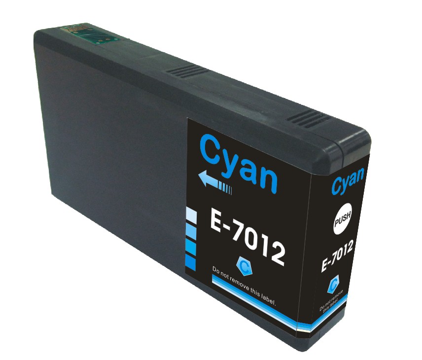 Køb Epson T7012 C  blækpatron - Kompatibel - Cyan 36 ml C13T70124010 - Pris 55.00 kr.