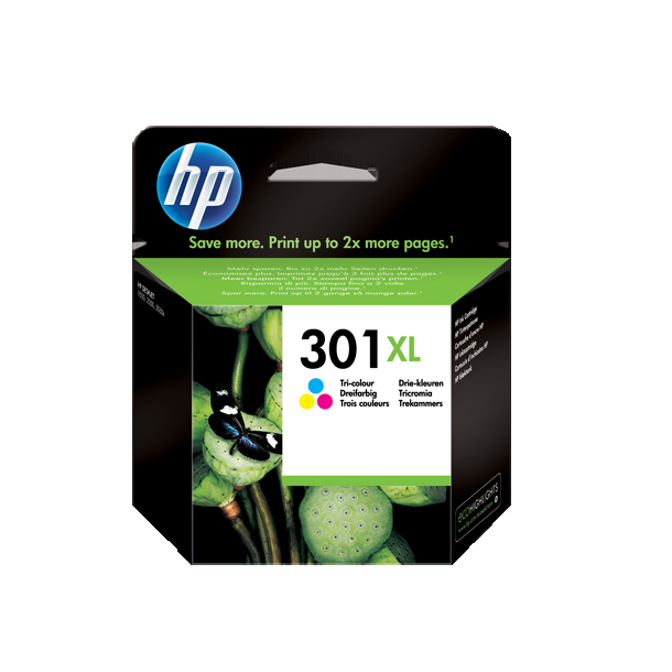 HP 301XL C (CH564EE) Colour Ink Cartridge, Original, 6 ml