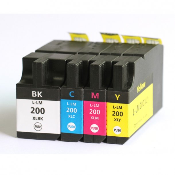 Kompatibel till Lexmark 200 XL Bl&auml;ckpatroner combo pack 4 stk - kompatibel - BK/C/M/Y 185 ml