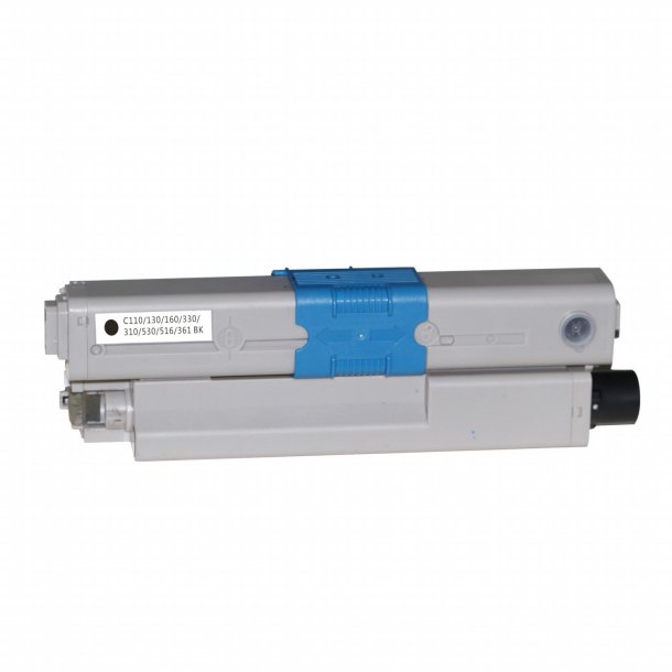 OKI C110BK (44250724) Lasertoner, Sort, Kompatibel, 2500 sider