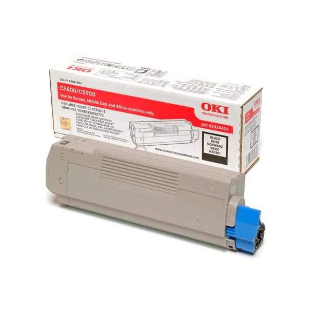 OKI C5900 BK (43324424) svart Lasertoner, Original