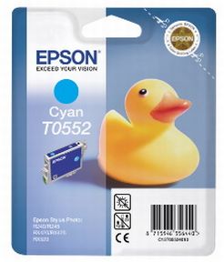 Køb Epson T0552 C - C13T05524010 Original - Cyan 290 sider - Pris 124.00 kr.