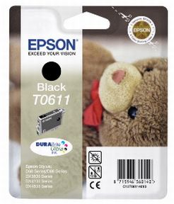Køb Epson T0611 BK - C13T06114010 Original - Sort 250 sider - Pris 129.00 kr.