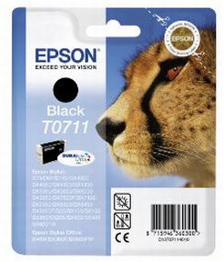Køb Epson T0711 BK - C13T07114012 Original - Sort 7,4 ml - Pris 129.00 kr.