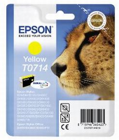 Køb Epson T0714 Y - C13T07144012 Original - Gul 5,95 ml - Pris 129.00 kr.