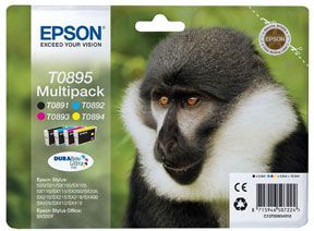 Se Epson T0895 CMYK (T0891/T0892/T0893/T0894), Sampak 4 stk Blækpatron, Original hos Pixojet