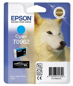 Køb Epson T0962 C - C13T09624010 Original - Cyan 11,4 ml - Pris 140.00 kr.