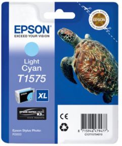 Køb Epson T1575 LC - C13T15754010 Original - Lys Cyan 25,95 ml - Pris 299.00 kr.