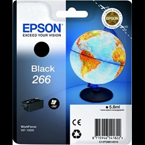 Køb Epson 266 BK - C13T26614010 Original - Sort 5,95 ml - Pris 204.00 kr.