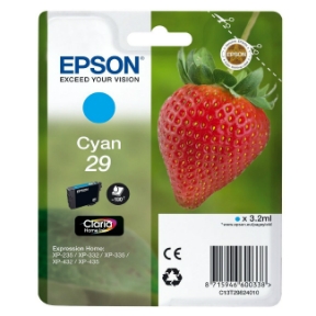 Køb Epson 29 T2982 C - C13T29824012 Original - Cyan 3,2 ml - Pris 99.00 kr.