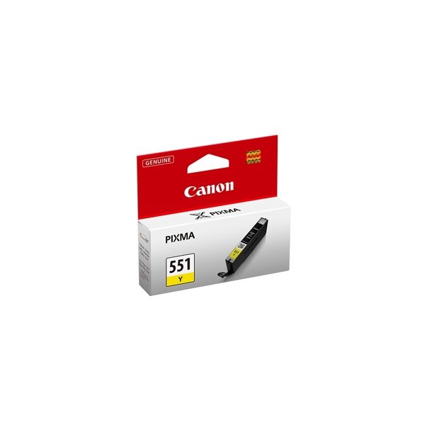 Canon CLI 551 Y 6511B001 Yellow Ink Cartridge, Original, 7 ml
