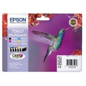 Epson bläckpatroner T0807 - C13T08074011, 6 st. multipack 36 ml, original