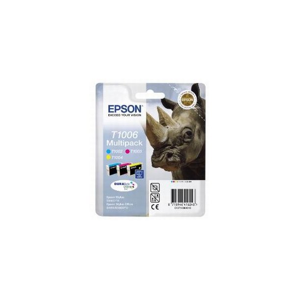 Epson T1006 combo pack 3 stk blekkpatron - C13T08954010 Original - C/M/Y 25,9 ml