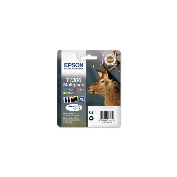 Epson T1306 XL combo pack 3 stk Original bl&auml;ckpatron -30 ml