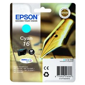 Epson bläckpatron T1622 - C13T16224012 cyan 3,1 ml, original