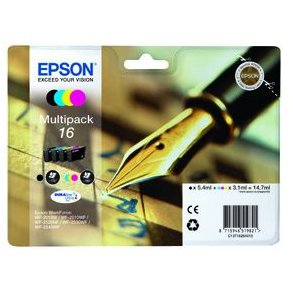 Epson bläckpatron T1626 - C13T16214012, 4 st. multipack 14,7 ml, original