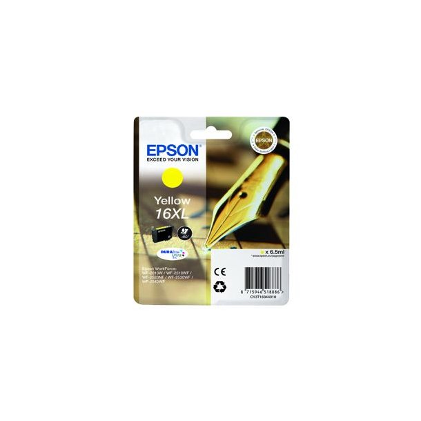 Epson T1634 Y (C13T16344012) Gul Bl&auml;ckpatron, Original