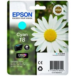 Epson bläckpatron T1802 - C13T18024012 cyan 3,3 ml, original