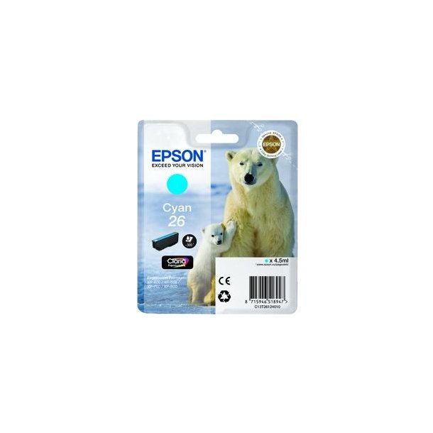 Epson 26 T2612 C Original bl&auml;ckpatron (6 ml)