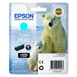 Epson bläckpatron 26XL T2632 - C13T26324012 cyan 14 ml, original
