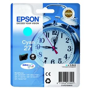Epson bläckpatron 27 T2702 - C13T27024012 cyan 3,6 ml, original