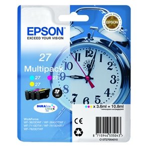 Epson bläckpatroner 27 T2705 - C13T27054012, 3 st. multipack 10,8 ml, original