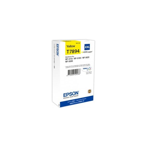 Epson T7894 XXL Y  blkpatron - Original - Gul 4000 sider