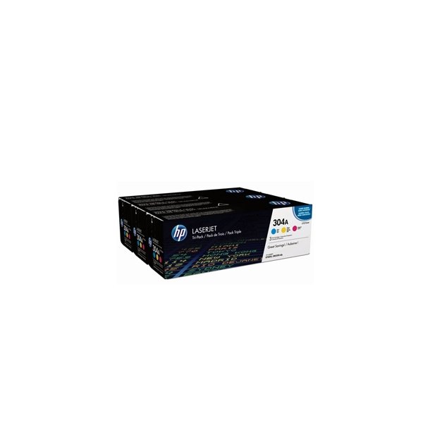 HP 304A combo pack 3 stk - CF372AM Ink Cartridge Original C/M/Y 168 ml