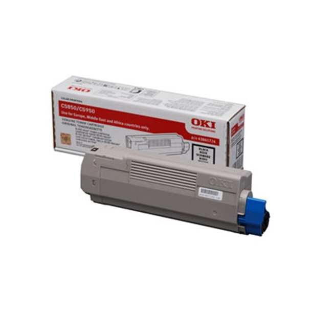 OKI C5850/5950/MC560 BK (43865724) Laser toner, Svart, Original 8000 sidor