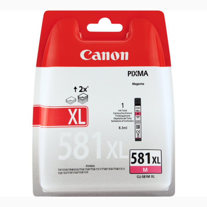 Køb Canon CLI-581 XL Magenta blækpatron, Original - Pris 161.00 kr.