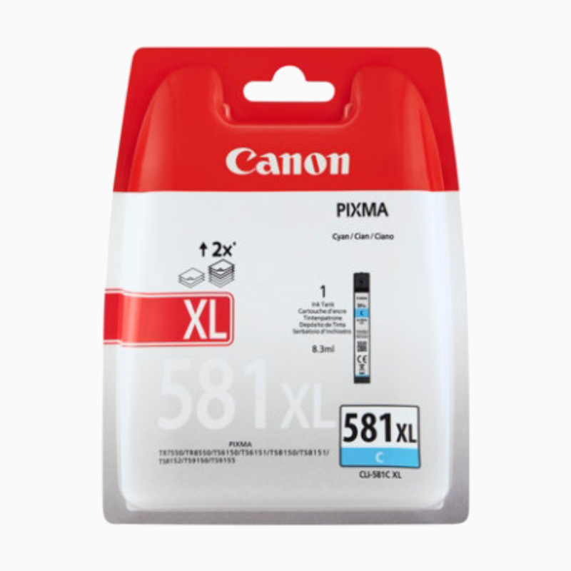 Køb Canon CLI-581 XL Cyan blækpatron, Original - Pris 161.00 kr.
