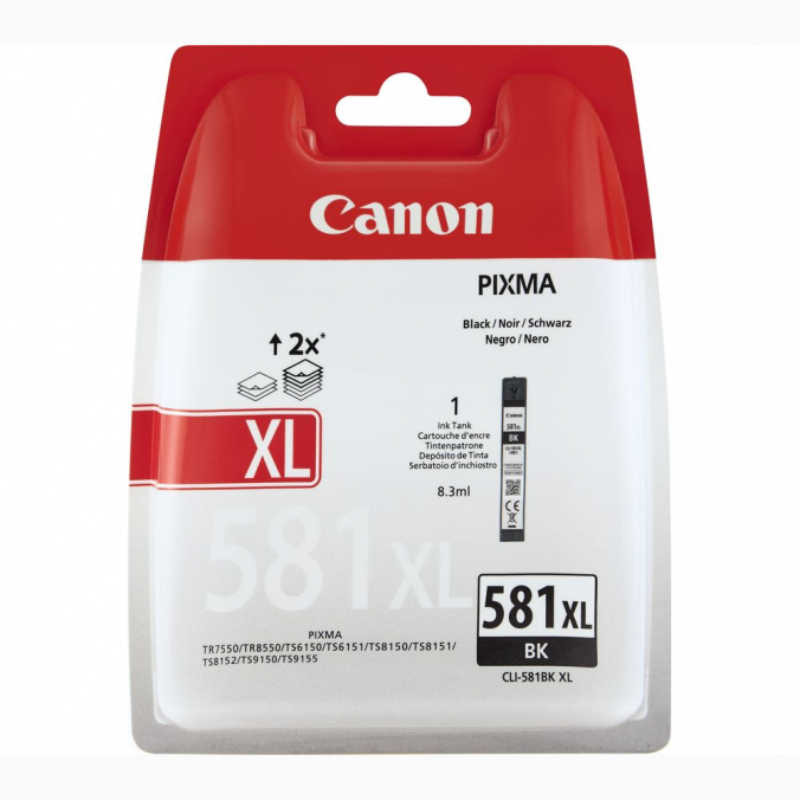 Køb Canon CLI-581 XL Sort blækpatron, Original - Pris 161.00 kr.