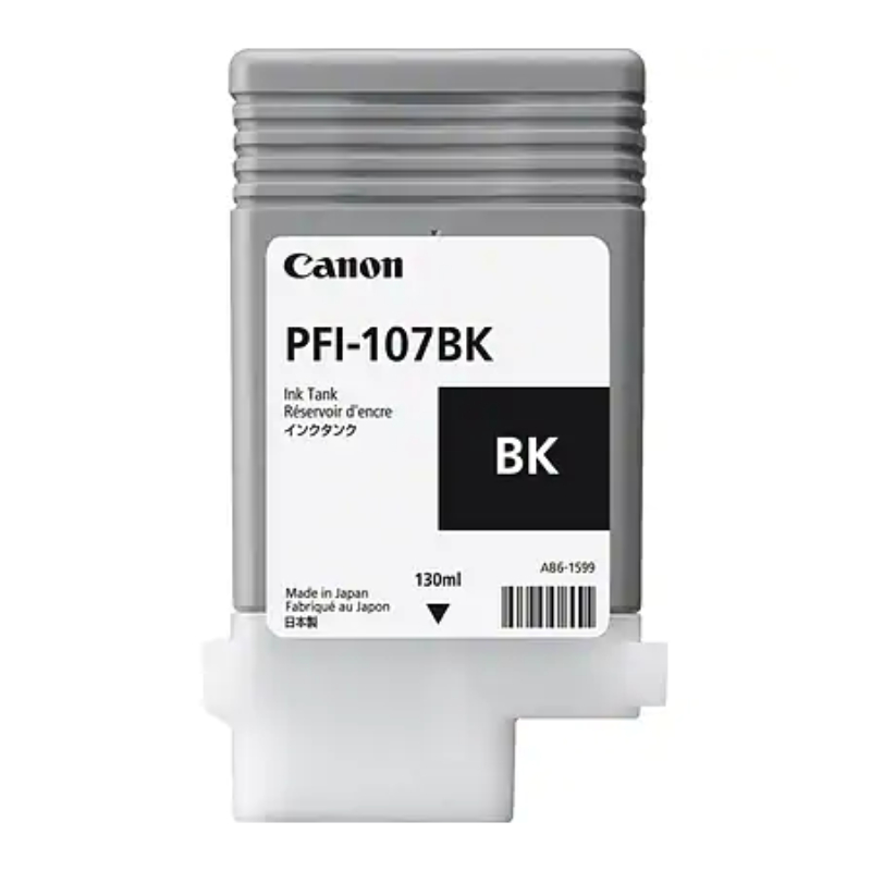 Køb Canon PFI -107BK  blækpatron - Original - Sort 130 ml - Pris 714.00 kr.