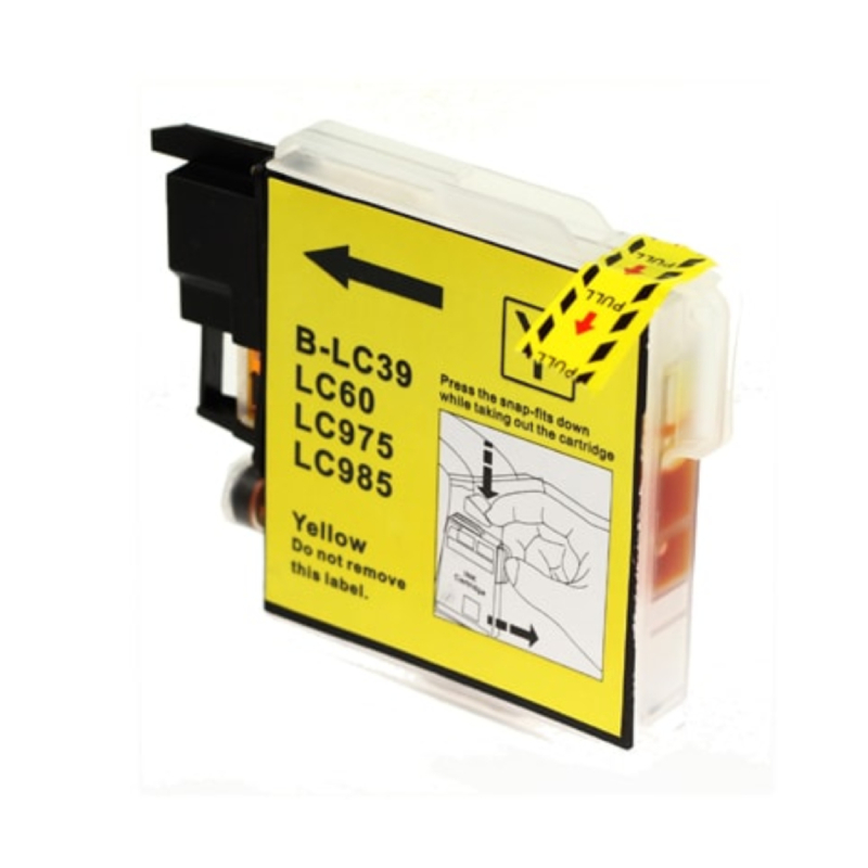 Køb Brother LC 985 Y gul kompatibel blækpatron (12 ml) - Pris 47.00 kr.