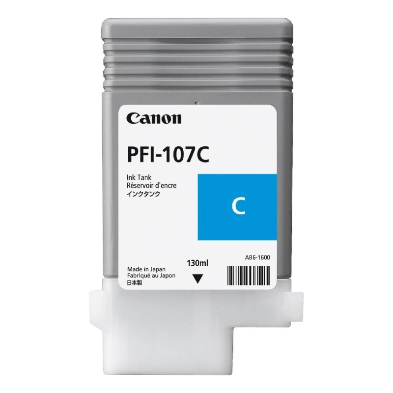 Køb Canon PFI -107C  blækpatron - Original - Cyan 130 ml - Pris 720.00 kr.