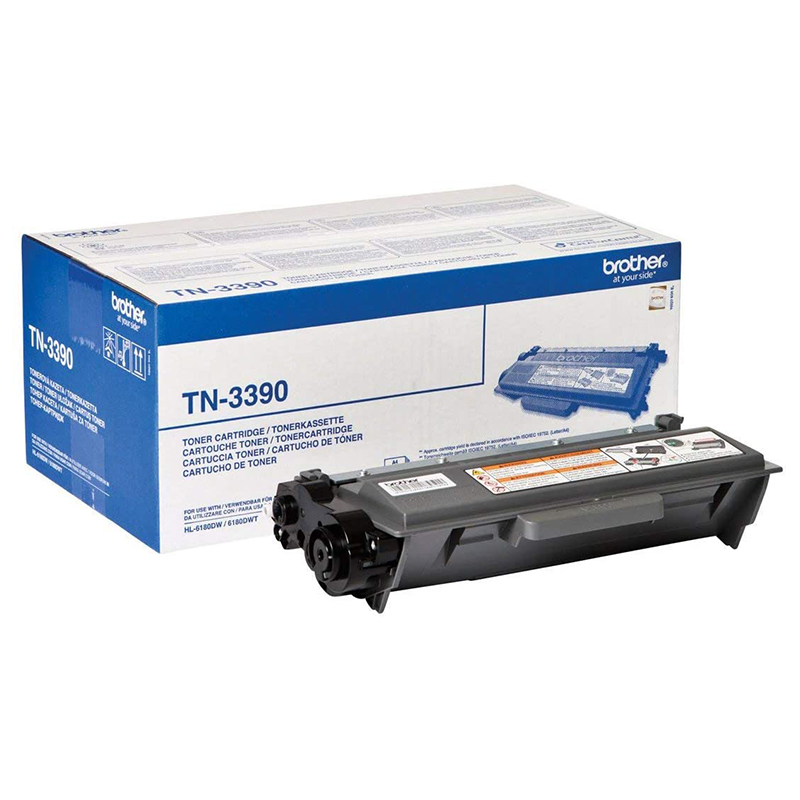 Billede af Brother TN3390 BK sort Lasertoner, Original hos Pixojet