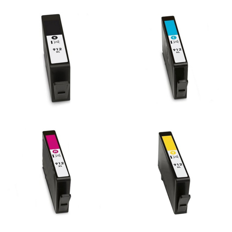 HP 912 XL combo pack 4 stk Ink Cartridge - Compatible - BK/C/M/Y 61,5 ml -  Ink cartridges - Pixojet Ink, toner and accessories