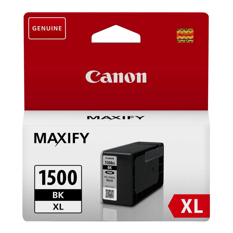 Køb Canon PGI 1500 XL BK med chip, sort blækpatron, Original 34,95ml - Pris 269.00 kr.