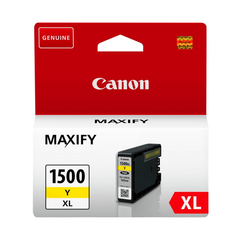 Køb Canon PGI 1500 XL Y 9195B001 gul blækpatron, Original 12 ml - Pris 184.00 kr.