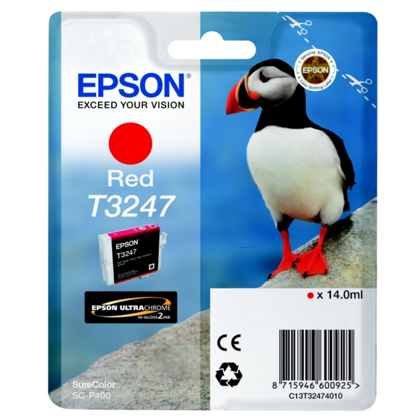 Køb Epson T3247 R - C13T32474010 Original - Rød 14 ml - Pris 159.00 kr.