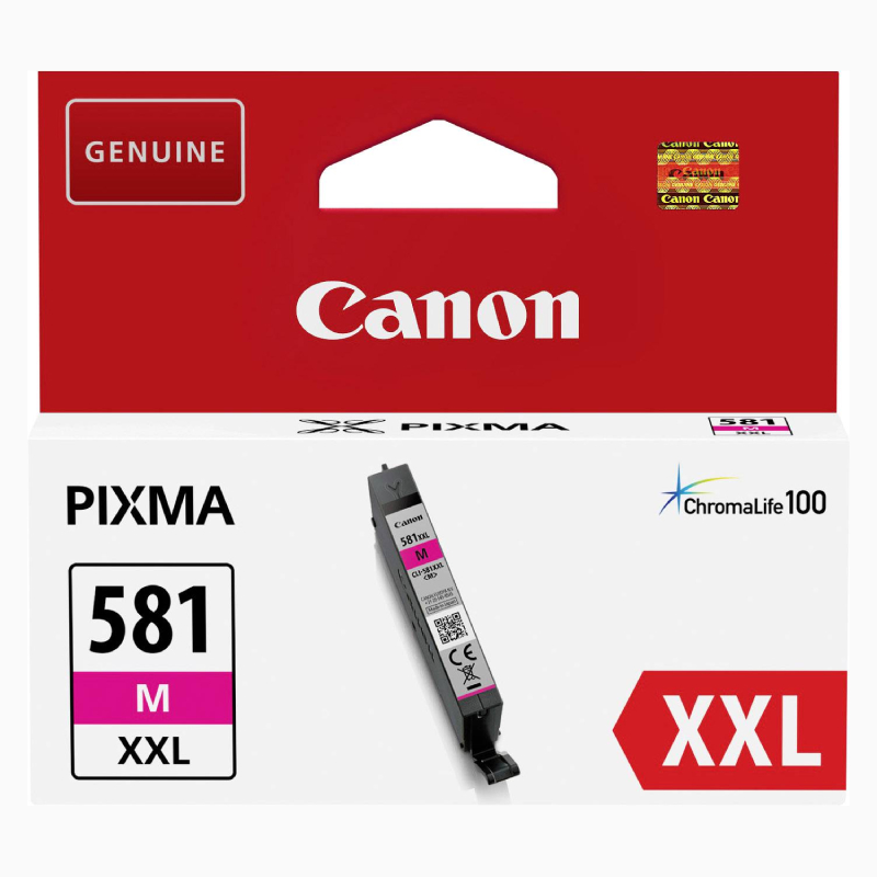 Køb Canon CLI-581 XXL blækpatron - 1996C001 Original - Magenta 11,7 ml - Pris 230.00 kr.