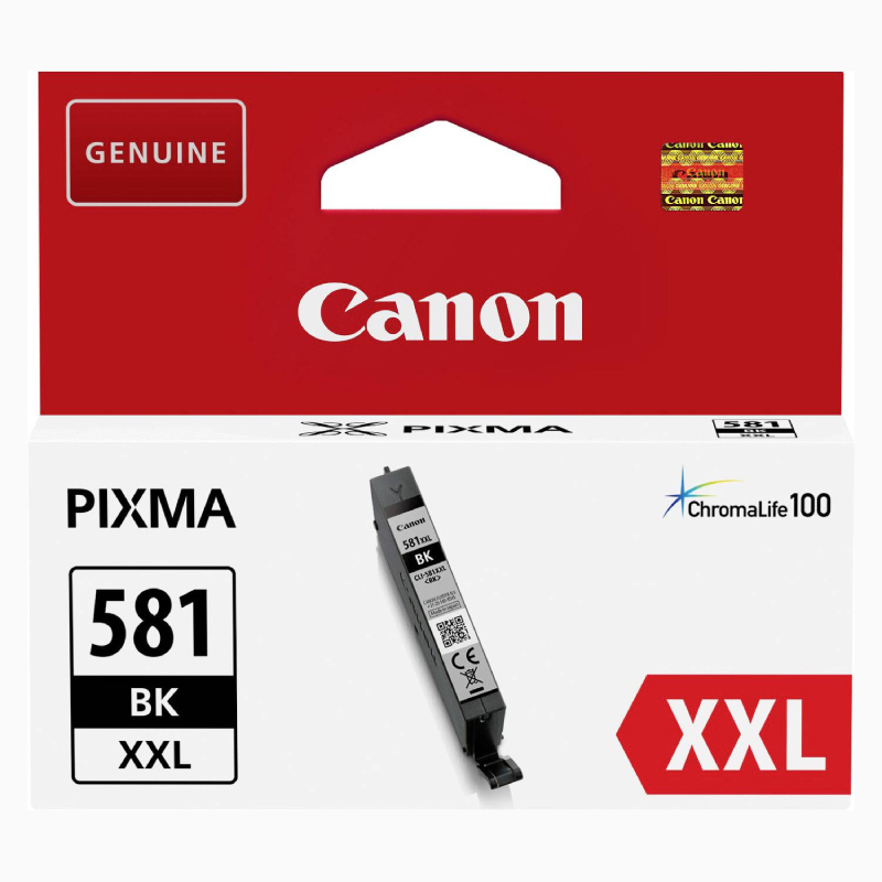 Køb Canon CLI-581 XXL blækpatron - 1998C001 Original - Sort 11,7 ml - Pris 230.00 kr.