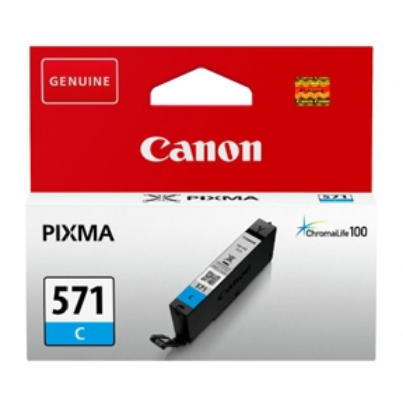 Køb Canon CLI 571 C  blækpatron - Original - Cyan 7 ml - Pris 139.00 kr.