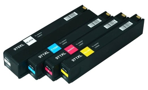 Køb HP 970 XL / 971 XL combo pack 4 stk  blækpatron - Kompatibel - BK/C/M/Y 380 ml - Pris 1449.00 kr.
