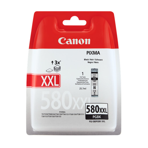 Køb Canon PGI-580 XXL PGBK - 1970C001 Original - Pigment Sort 600 sider - Pris 239.00 kr.